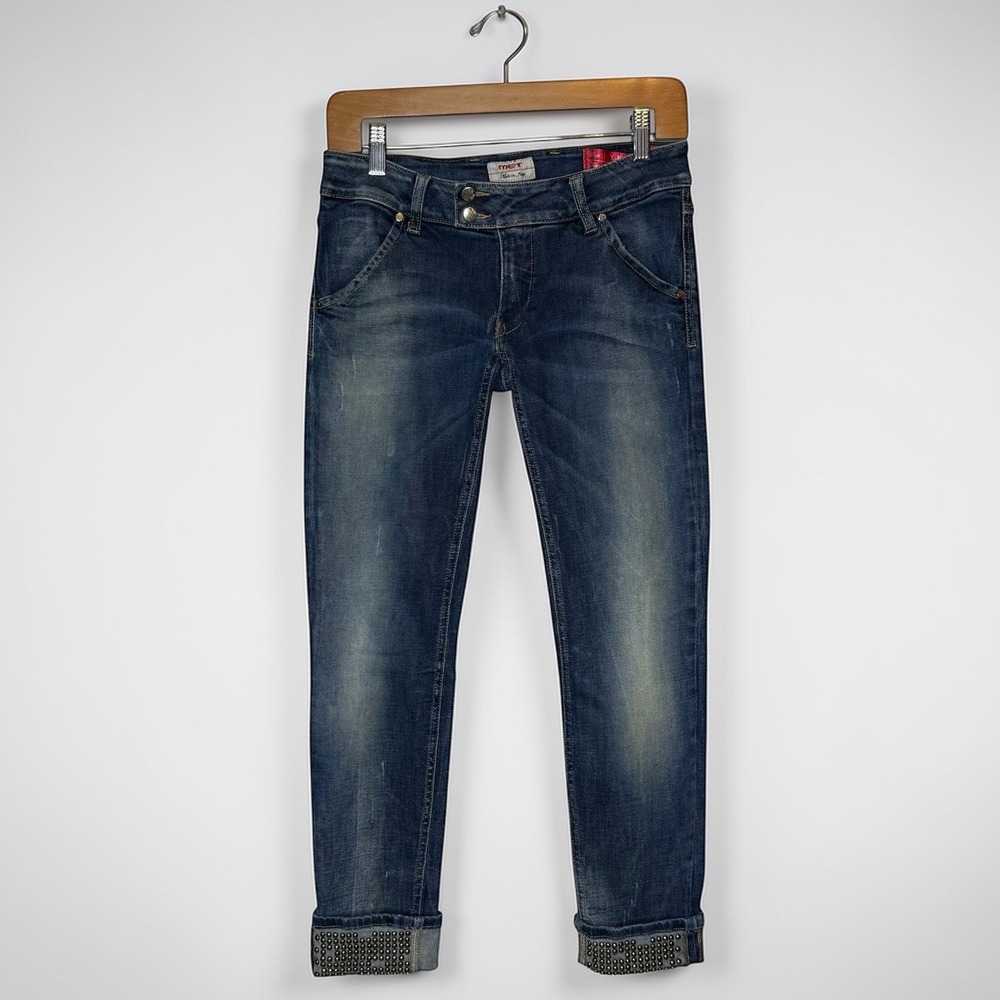 MET Italy Jeans Studded X-K-Fit-Star Low Rise Distressed Cuffed y2k size‎ 30